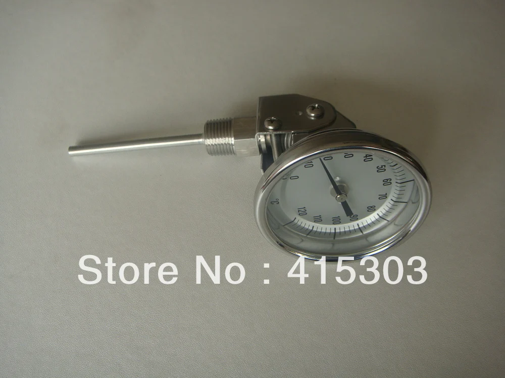 

0-120C Adjustable Industrial Bimetal thermometer with 3" dial SS Case