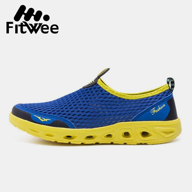 

FitWee Outdoor Sport Men Women Walking Shoes Couples Slip On Comfortable Breathable Sneakers Female Male Footwear Size 36-45
