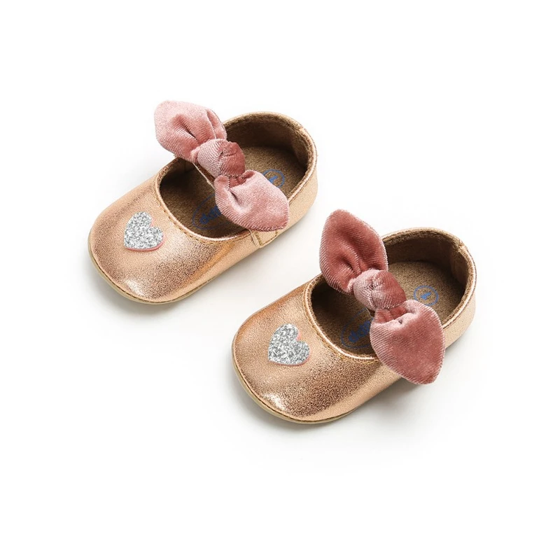 Baby Girls Shoes PU Bow Heart Shaped Girl Shoes Spring Cute Newborn Baby shoes For Girls Prewalker First Walkers Birthday