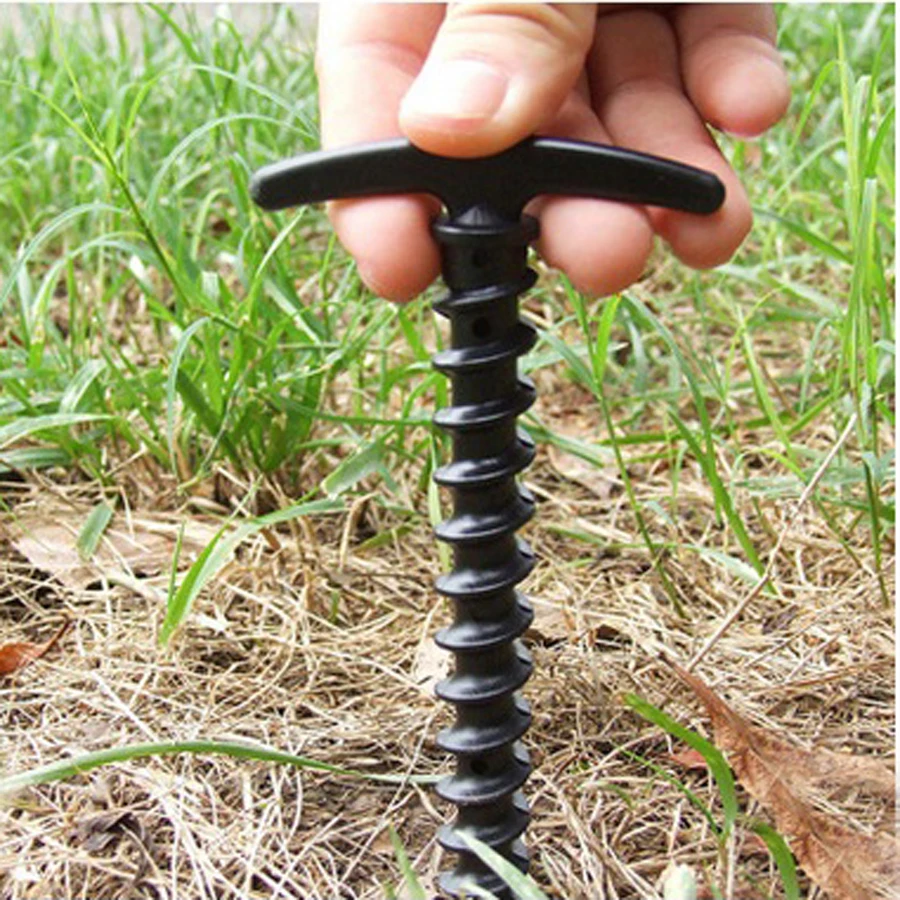 

Outdoor Camping Equipment ultralight Tent Stakes Pegs Pins Plastic Nylon Screw Spiral Nails Awning Trip Kit for Hiking FW095