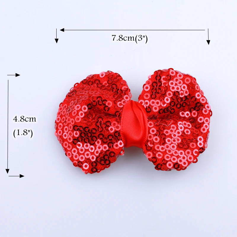 10 шт. 7,8 см Новые сверкающие, с блестками банты для волос для галстуков блестящая аппликация бант для головы одежда принцессы