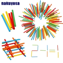 Varas de contagem de bambu colorido, varas para matemática montessori, auxiliares de ensino, brinquedo de aprendizagem de matemática para crianças com 100 peças
