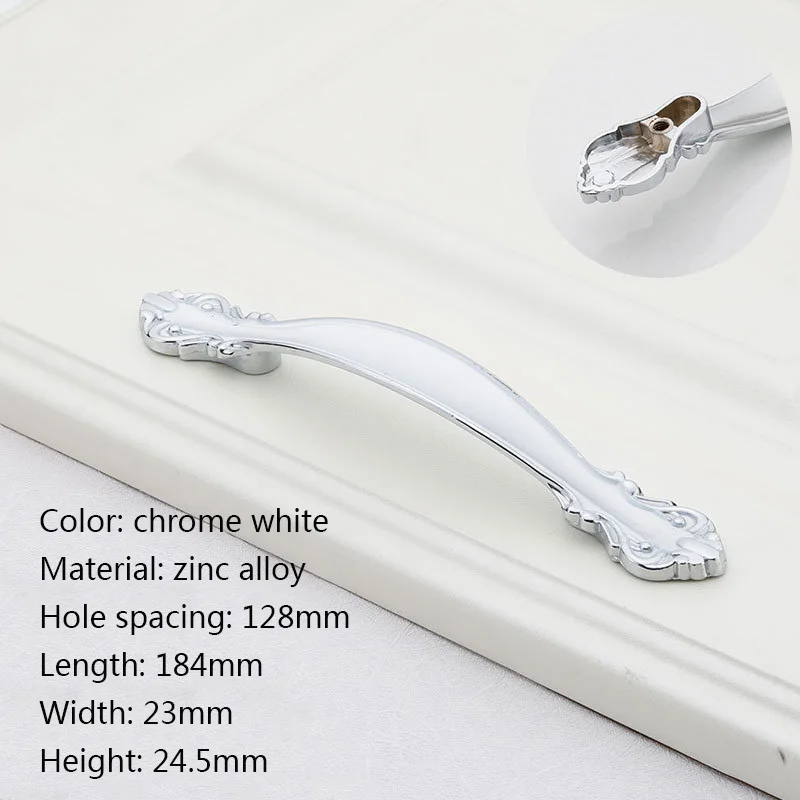 A3 white CC128mm Простая дверная ручка, шкафчик гардероб прикроватный стол ручка кухонная мебель шкаф выдвижной ящик, обувной шкаф винный шкаф ручка - Цвет: A3 white CC128mm