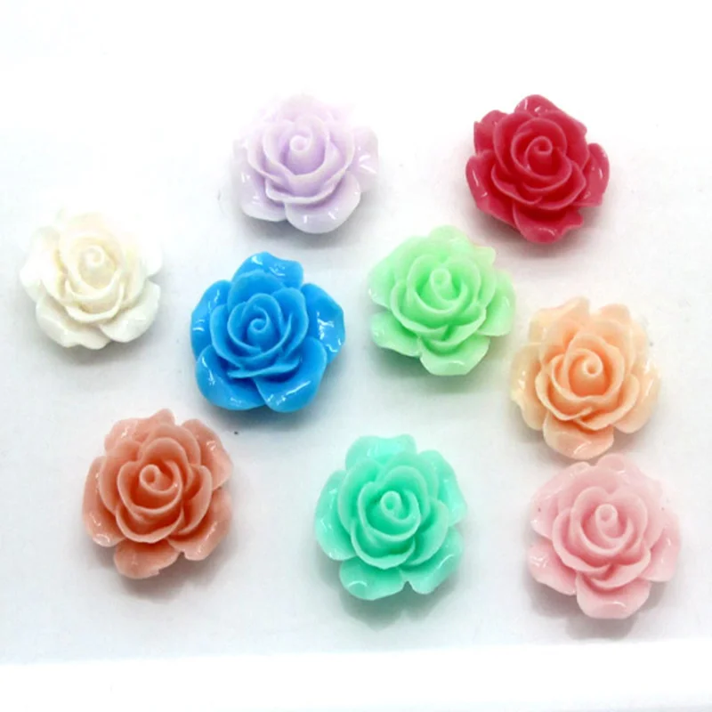 Lf 50pcs Mixed 18x18mm Flower Resin Cabochon Flatback Decoration Crafts Embellishments For