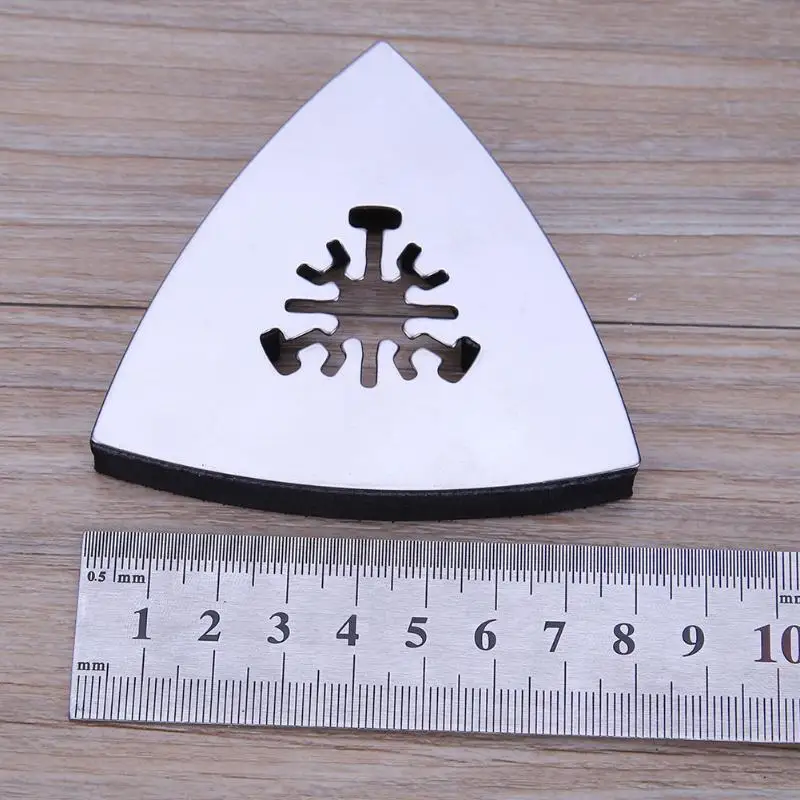 1 шт. 80 мм Осциллирующее треугольное шлифование Pad универсальные поворотные инструменты из нержавеющей стали угловая шлифовальная треугольная основа