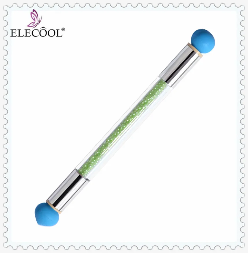 

ELECOOL Double-ended Silicone Sponge Nail Pen Glitter Powder Picking Dotting Painting Gradient Halo Pen Manicure Nail Art Tool