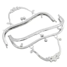 10Pcs Silver Tone Flower Coin Arch Frame Kiss Clasps With Handle Lock For Purse Bag Handbag Handle 21x9cm Jewelry Findings 10Pcs Silver Tone Flower Coin Arch Frame Kiss Clasps With Handle Lock For Purse Bag Handbag Handle 21x9cm Jewelry Findings