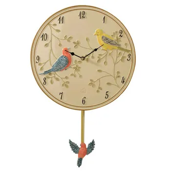

Safe Resin Silent Birds Wall Clock Art Creative Simple Wall Watch Painting Decor Resina Classic Clocks Decorative Tools 60A0887