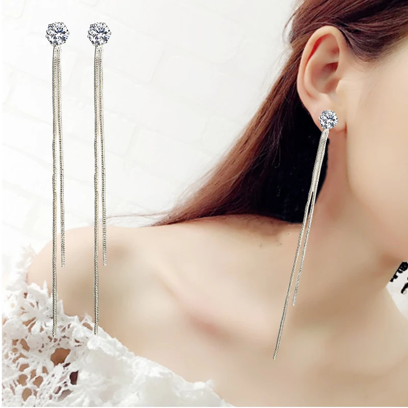 Fashion Women Bling Ball Earrings Long Chain Drop Dangle Earrings Jewelry