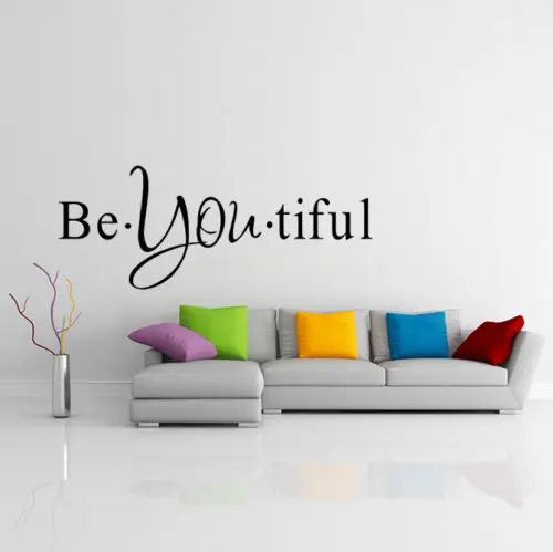 Виниловые наклейки на стены цитатой Be You tiful вдохновляющий текст красивый декор