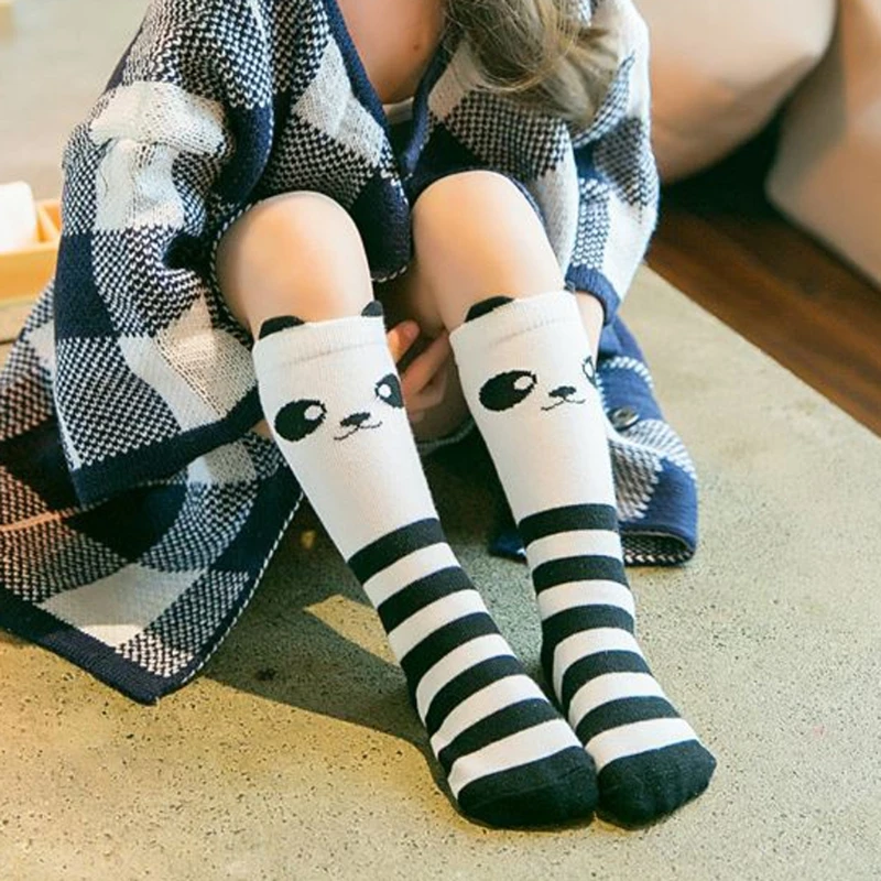 New Arrived Autumn Winter Hot Kids Cute Panda Cartoon Girls Knee High