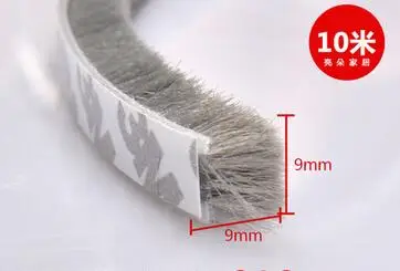 

10m(5m/bag) 9mm*9mm 3M Self Adhesive Black Window Door Seal Strips for 4.5-7.5mm Windows and door gap