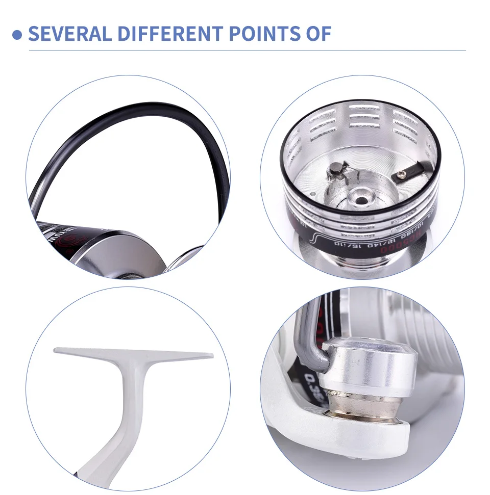Алюминиевая 5:2:1 спиннинговая Рыболовная катушка 1000-7000H белая спиннинговая катушка максимальная мощность сопротивления басовые снасти для рыбалки на карпа с медной леской
