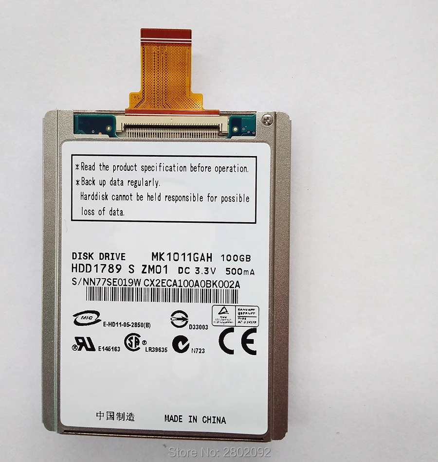 Новый MK1011gah 2 5 дюймовый жесткий диск и кабель жесткого диска интерфейс ce ZIF 1 8 ГБ