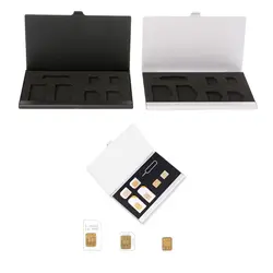 Моноlayer алюминий сплав 1 карты булавки + 6 SIM держатель для карт протектор Коробка Для Хранения Чехол
