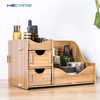 HECARE Wooden Box Storage Box for Cosmetics Wood Makeup Organizer for Storing Cosmetics Storage Organizer Drawer Organizer New 3