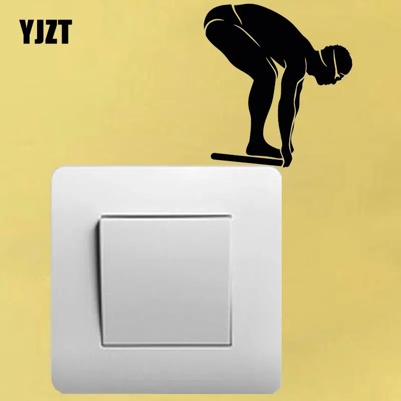 

YJZT Swimmer Water Sport Swimming Pool Bedroom Vinyl Wall Decal Home Decor Switch Sticker 8SS2196