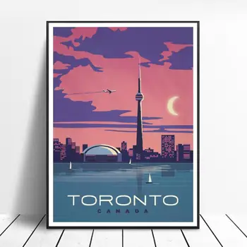 

VINTAGE TORONTO Canada Painting Canvas poster Wall Art Pictures for Living Room Home Decoration No Frame