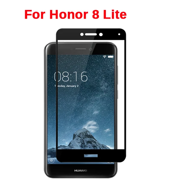 3D полное покрытие для huawei Honor 8a Закаленное стекло Защитная пленка для Honor 8X 8C 8 Lite A X C светильник защита экрана клей - Цвет: Honor 8 Lite
