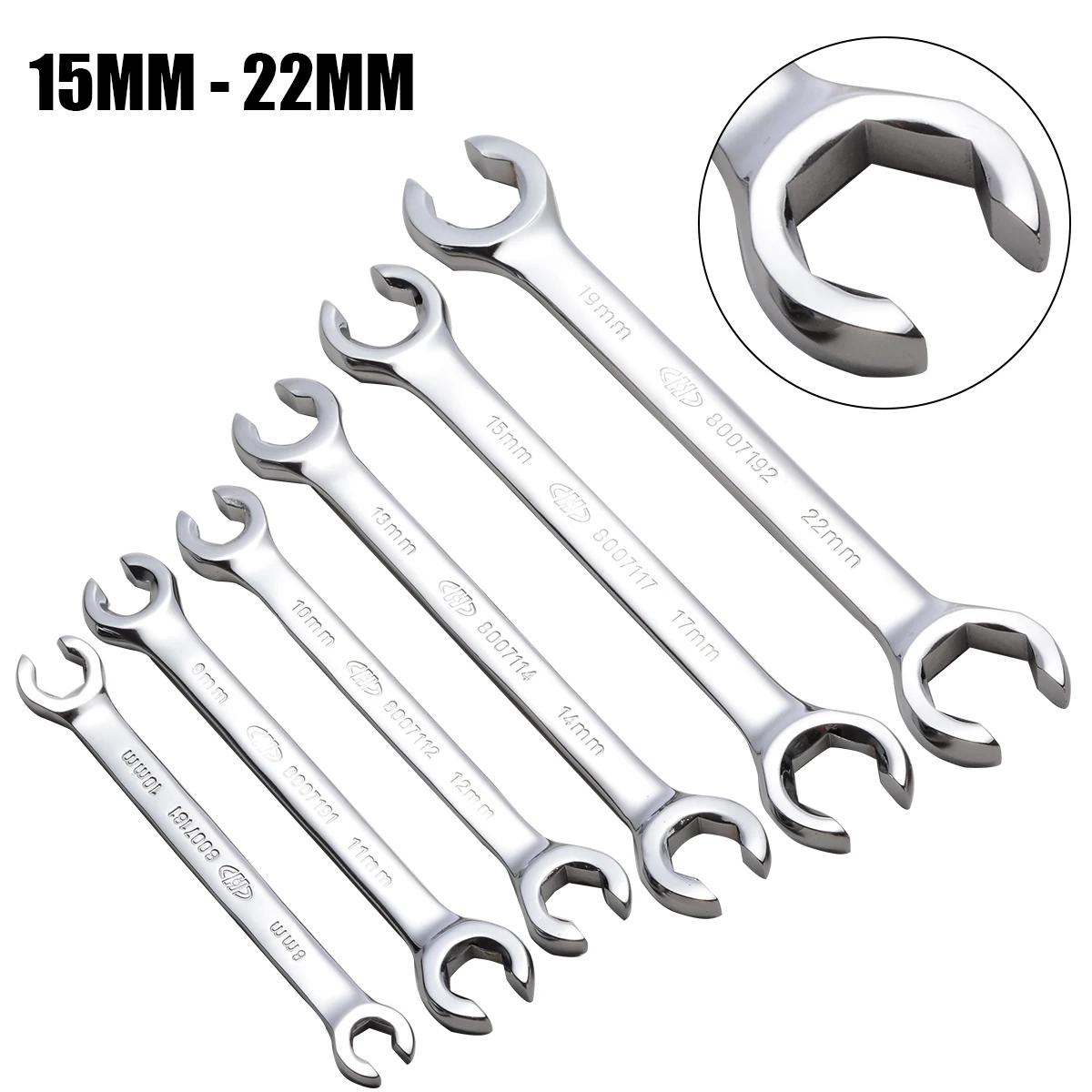 

1Set Plumbers Split Ring Wrench Tools Compression Fitting Plumbers Spanner 15mm - 22mm Tubing Wrench Double head Six Sets