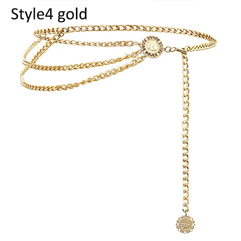 Style4 gold Модные женские винтажные ремни на цепочке с кисточками и металлической цепочкой на талии, украшение, пояс-цепочка - Цвет: Style4 gold