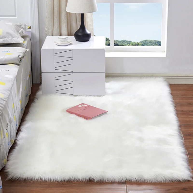 Мягкий искусственный коврик из овчины, покрытие стула, искусственная шерсть, теплый ковер с длинным ворсом, меховые пушистые коврики, домашний декор 60*120 см