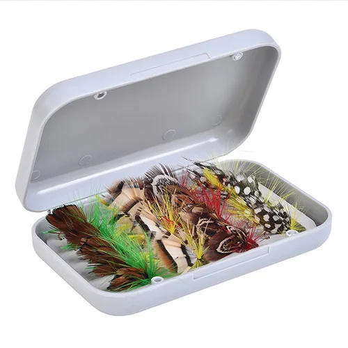 Fly Fishing Lure Pesca мухи приманка насекомые 2 размера Рыболовная Снасть коробка Карп рыболовные аксессуары инструменты искусственная приманка в виде мухи крючок Приманка - Цвет: Светло-серый