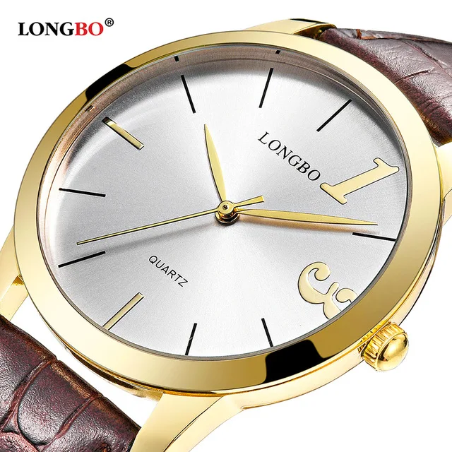 

2017 LONGBO Luxury Quartz Watch Casual Fashion Leather Strap Watches Men Women Couple Watch Sports Analog Wristwatch Gift 80268