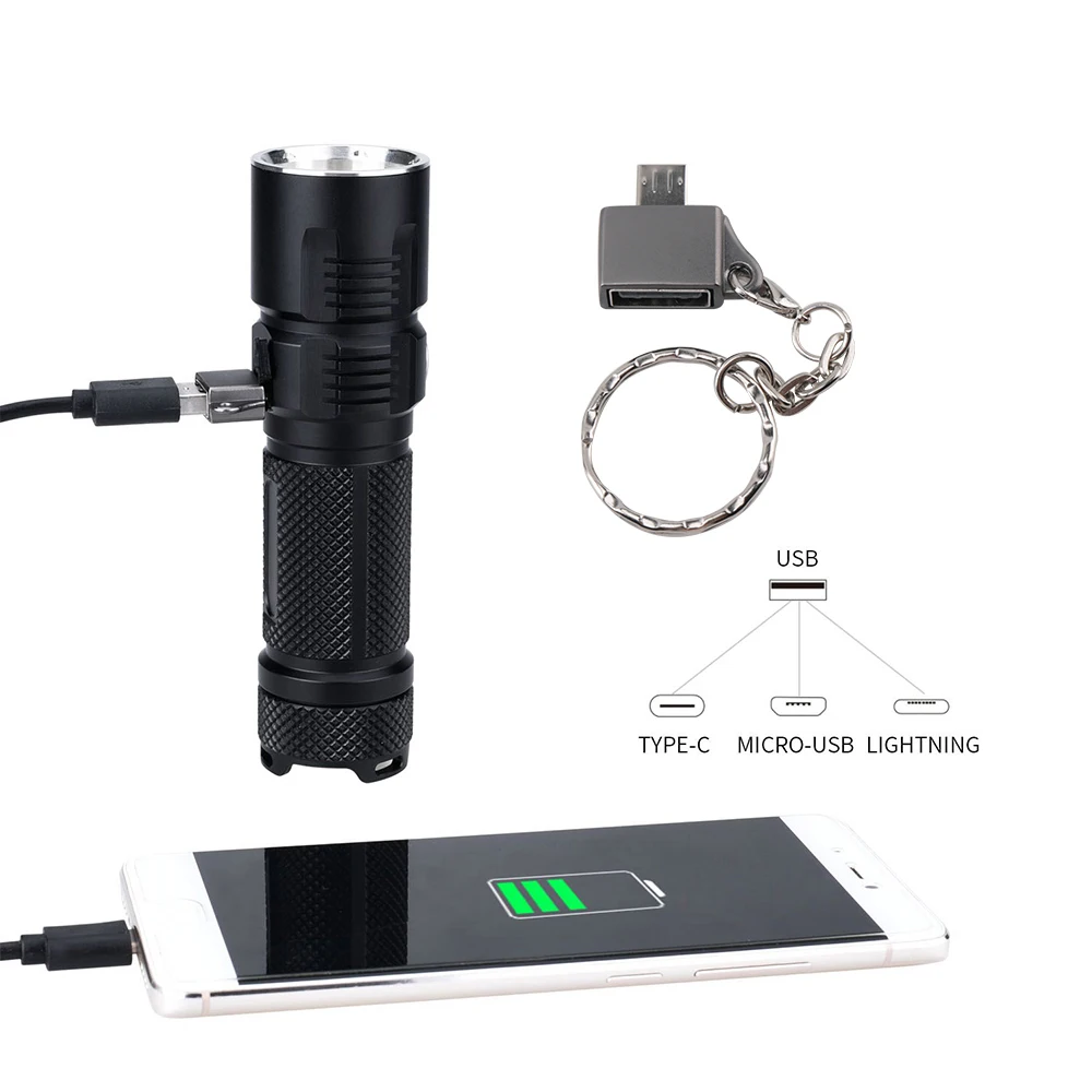 BORUiT BC10 XHP70.2 LED Flashlight 6-Mode USB Charger Torch Max 3600LM Power Bank Lantern Camping F - 32923503328