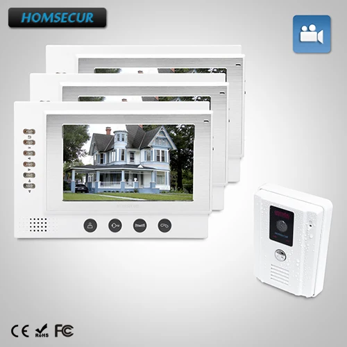 

HOMSECUR 7" Video Door Entry Phone Call System+IR Night Vision for Apartment: TC011-W Camera +TM701R-W Monitor