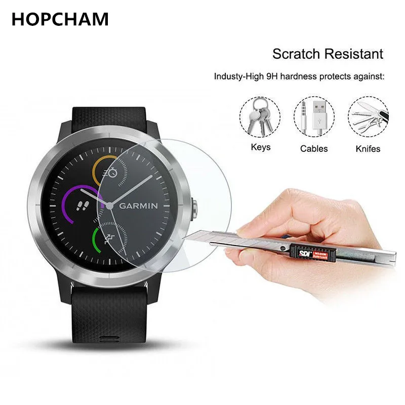 

Ultra HD Clear Tempered Glass Protective Film Guard For Garmin Vivoactive 3 Smart Watch Toughened Display Screen Protector Cover