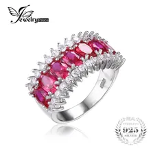 Lujo Pigeon Blood Red Rubí Anillo de Cóctel Joyería Genuina Sólida Plata de Ley 925 Anillo de Joyería de Moda Para Las Mujeres
