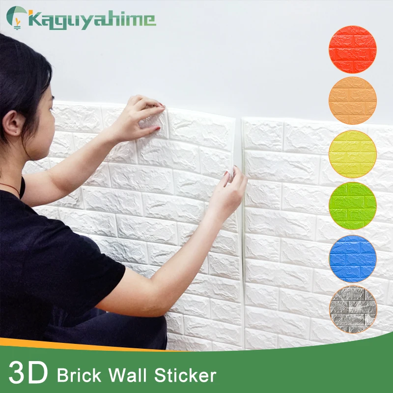 

Kaguyahime 3D Wall Stickers Brick Waterproof DIY Self-Adhesive Decor Background Marble Wallpaper For Living Room Home Stickers
