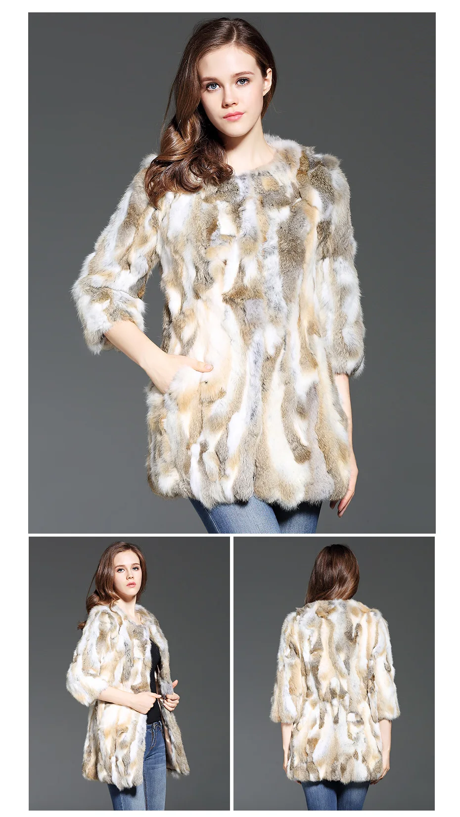 Женская куртка с натуральным мехом кролика, пальто для женщин, зима-осень, меховой жилет, пальто, модная одежда, высокое качество, новое пальто из натурального меха