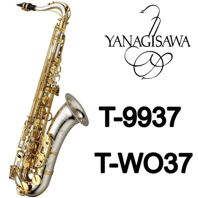 Brand New YANAGISAWA Tenor Saxophone T-9937 T-WO37 Silvering Gold Key Sax Professional Mouthpiece Patches Pads Reeds Bend Neck 2018 japan yanagisawa new tenor saxophone t 992 b flat tenor saxophone gold key yanagisawa sax with accessories professionally