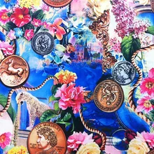 Водонепроницаемая ткань принт с животными пуховое пальто деньги кружева кружевная ткань для свадебных платьев Неопреновая ткань тюль золото