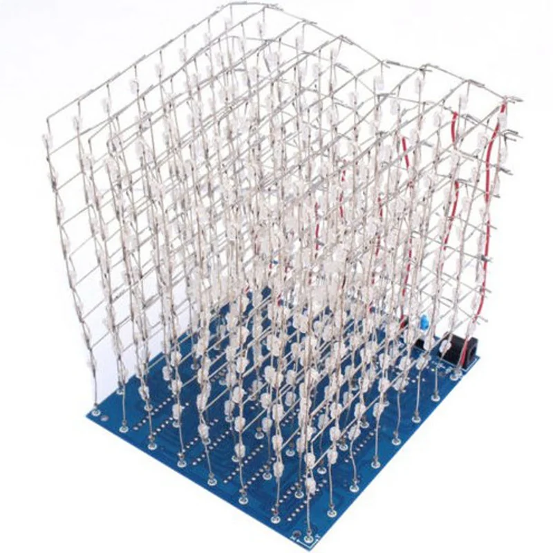 

DIY Square 8x8x8 3D Light Electronic Square Kit Blue Red LED Spectrum Board (blue)