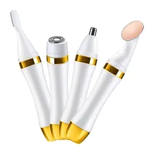 4 в 1 машинка для стрижки волос бритья и удаления волос набор Портативный тела, бритва для волос, электрический нос триммер для носа уха, бороды, бровей, уход за кожей лица Уход за кожей лица массажер бикини