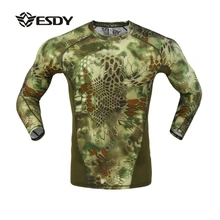 Мужские футболки с длинным рукавом, Повседневная тонкая Военная тактическая футболка, уличная походная Мужская качественная камуфляжная дышащая футболка для трекинга