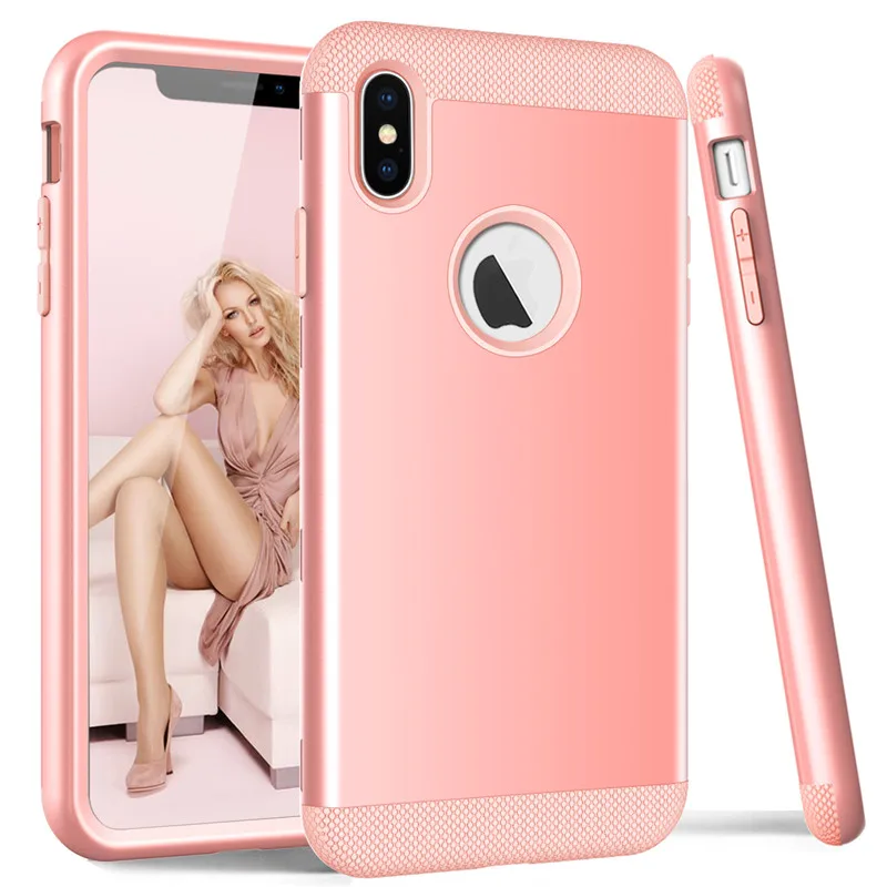 

Wireless Charging For iPhone XR XSMAX TPU Solid Color Soft Silicon Hard PC 360 Degree Shockproof Full-Body Protection Phone Case