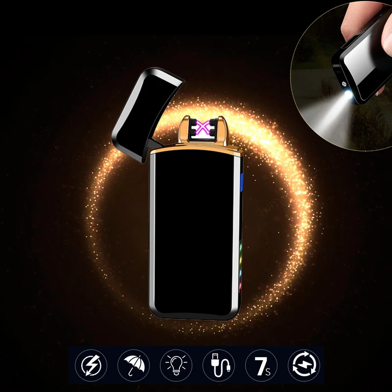 Двухдуговая Электронная Зажигалка USB металлическая перезаряжаемая ветрозащитная беспламенная электрическая зажигалка плазменная Зажига... Двухдуговая Электронная Зажигалка USB металлическая перезаряжаемая ветрозащитная беспламенная электрическая зажигалка плазменная Зажига...