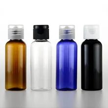 5pcs/set 50ml flip-top cap bottle Round shoulder bottle Emulsion PET shampoo bottle Cosmetic Sub-bottle wholesale BQ150