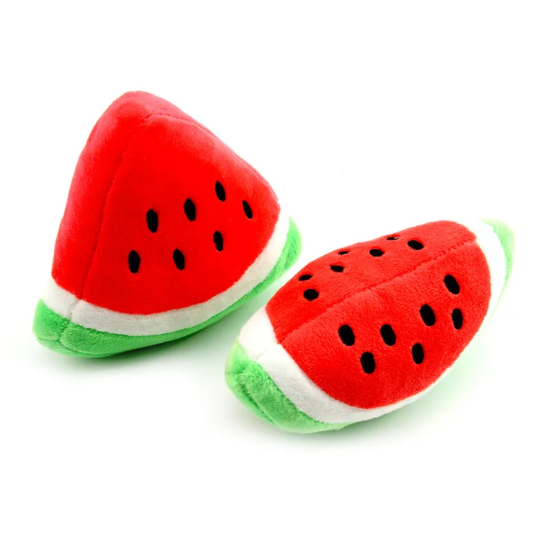 4pcs Plush Sound Fruits Vegetables Feeding Dog Toys Pet Chew Squeaker
