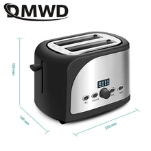 DMWD, электрический тостер с цифровым таймером, сэндвич-мейкер, автоматическая печь для хлеба, тостов, завтрака, машина для выпечки, 2 ломтика, гриль, вилка стандарта ЕС и США