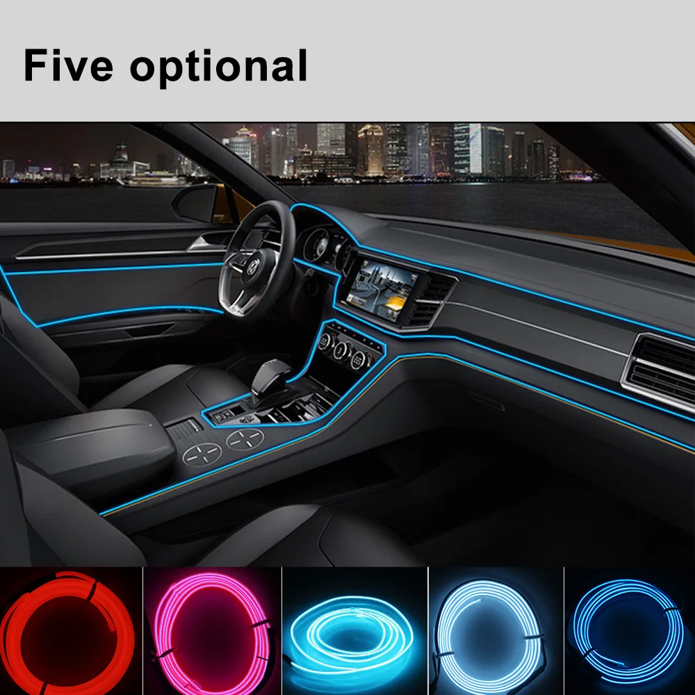 Новая модель интерьер огни автомобиля EL автомобиля холодный свет линия T10 светодиодный лампы автомобилей Светодиодный линии 3 м