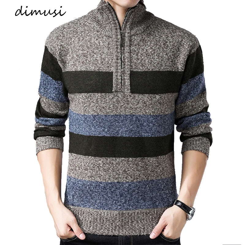 

DIMUSI Autumn Winter Men's SweaterCoat Faux Fur Wool Sweater Jackets Men Zipper Knitted Thick Coat Casual Knitwear M-3XL,TA310