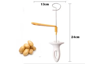 

3 string Rotate Potato Slicer Stainless Steel +Plastic Twisted Potato Slice Cutter Spiral DIY Manual Creative