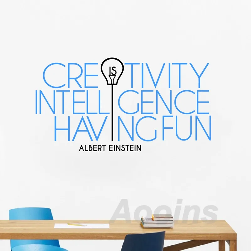 Inspirational Quote Albert Einstein Quote Wall Art Sticker Vinyl Decal