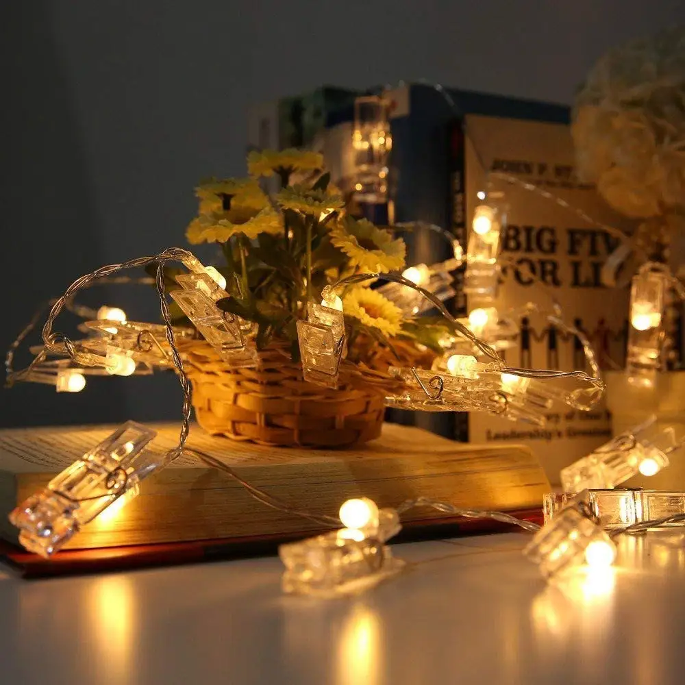 1,5 м 3 м 6 м держатель фото светодиодный строка светильники с питанием от аккумулятора Рождество Новый год вечерние свадебные Рамадан