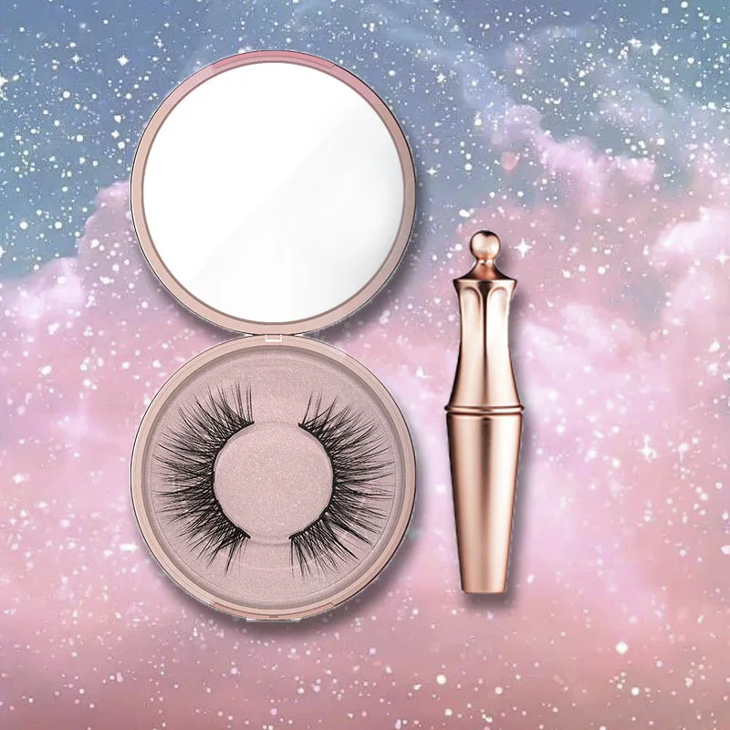 

Magnetic eyeliner with false eyelashes set Magnetic eyelashes magnetic false eyelashes 3D stereo false eyelashes